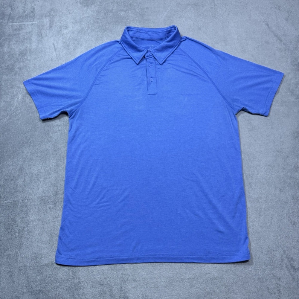 Woolx Polo Shirt Mens L Summit Blue Merino Blue Performance Gorpcore Hiking Camp